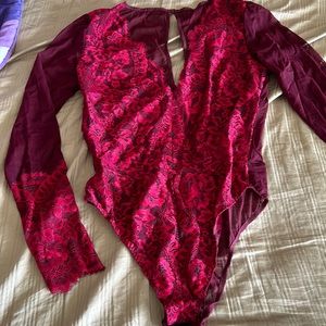 Maroon body suit - Valentine’s Day